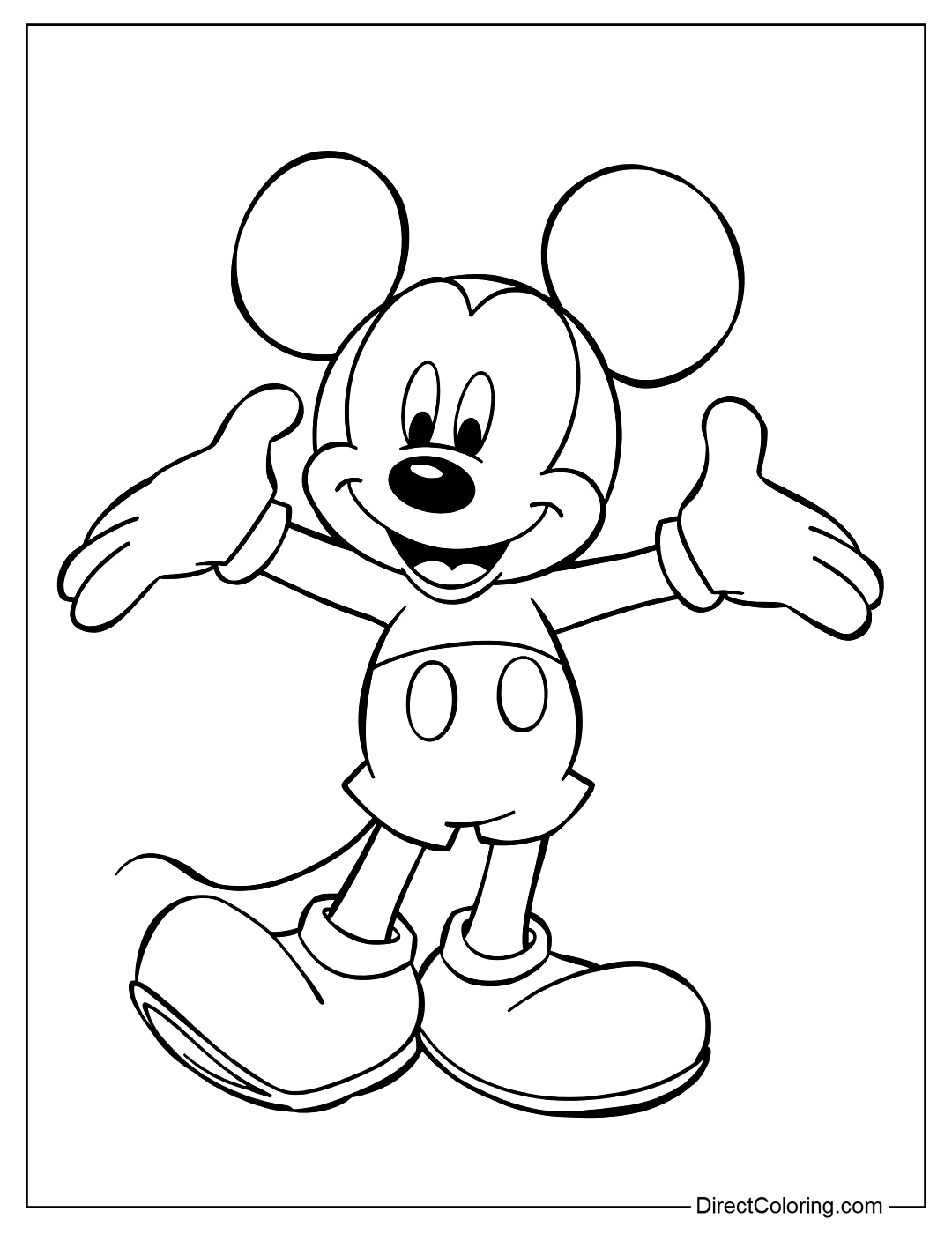 Happy Mickey Mouse Coloring Picture